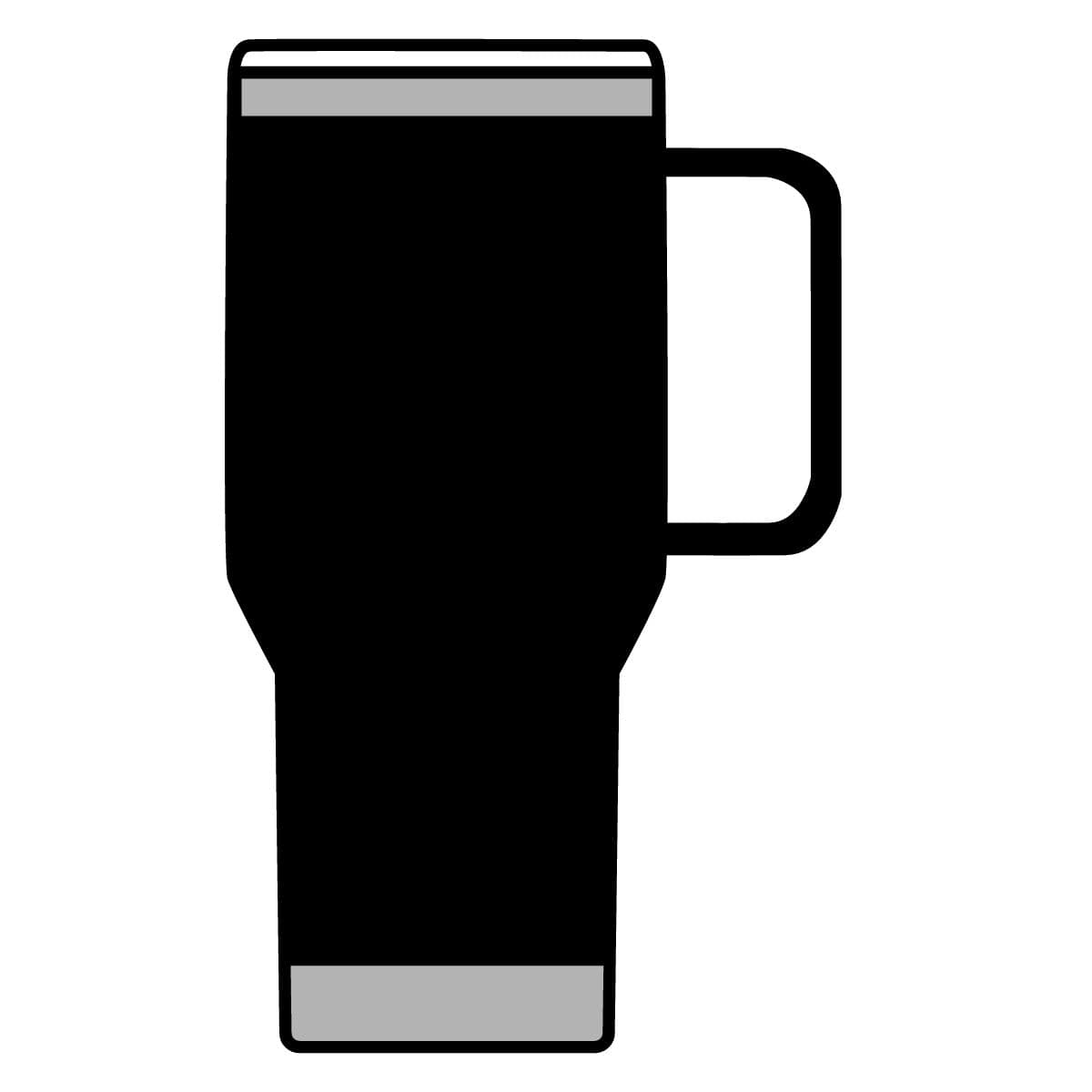 Plain black travel mug, 20oz, front view