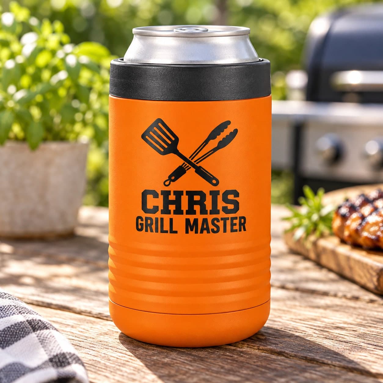 Custom Double-Wall Stainless Steel Can Cooler with Your Photo or Text