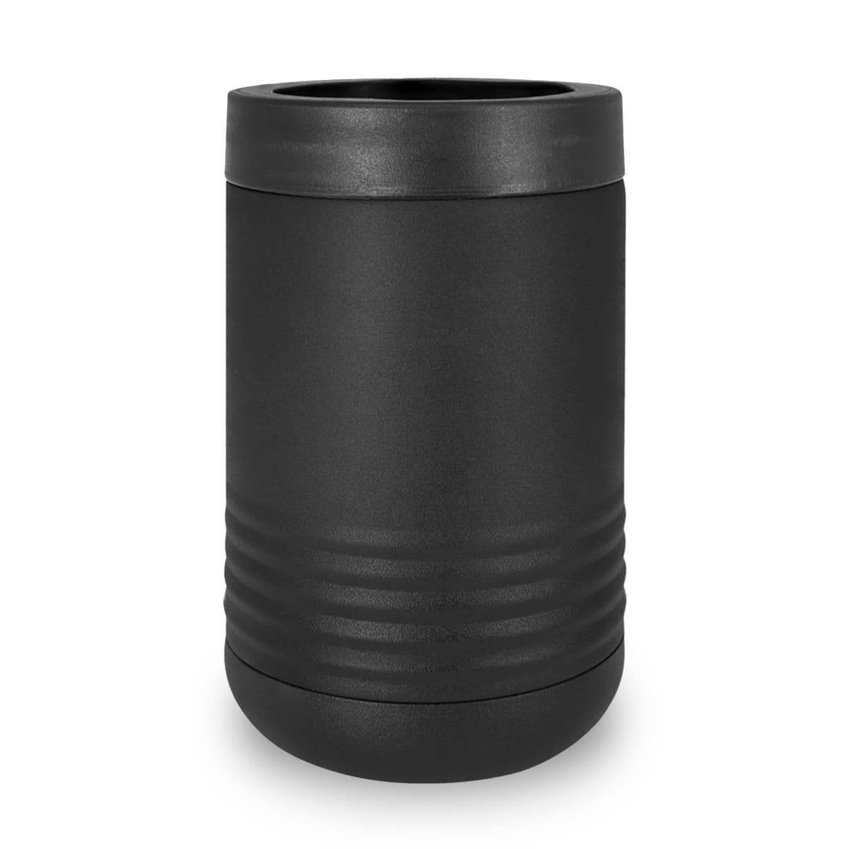 Plain black beverage holder, 12oz, front view