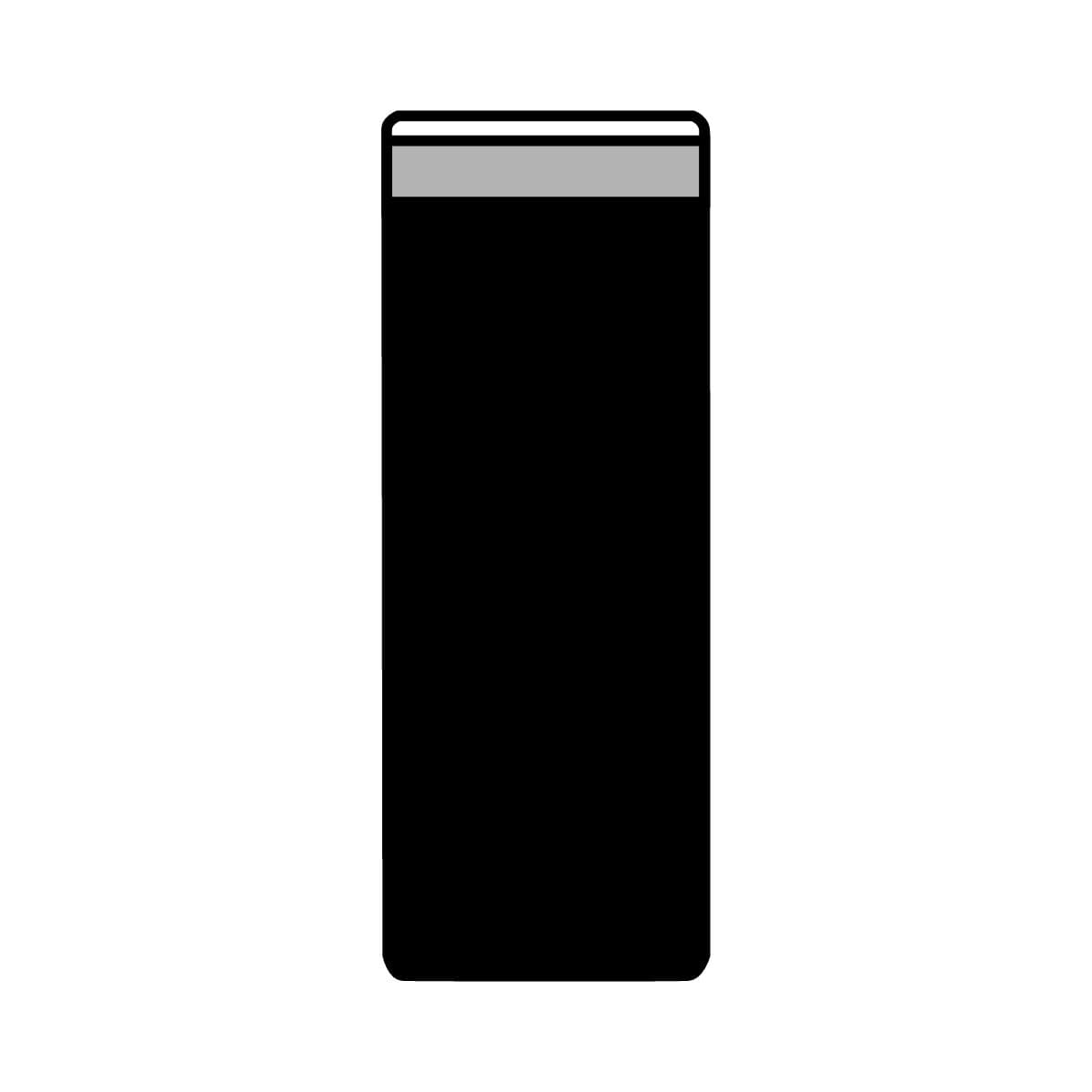Plain black skinny tumbler, 22oz, front view