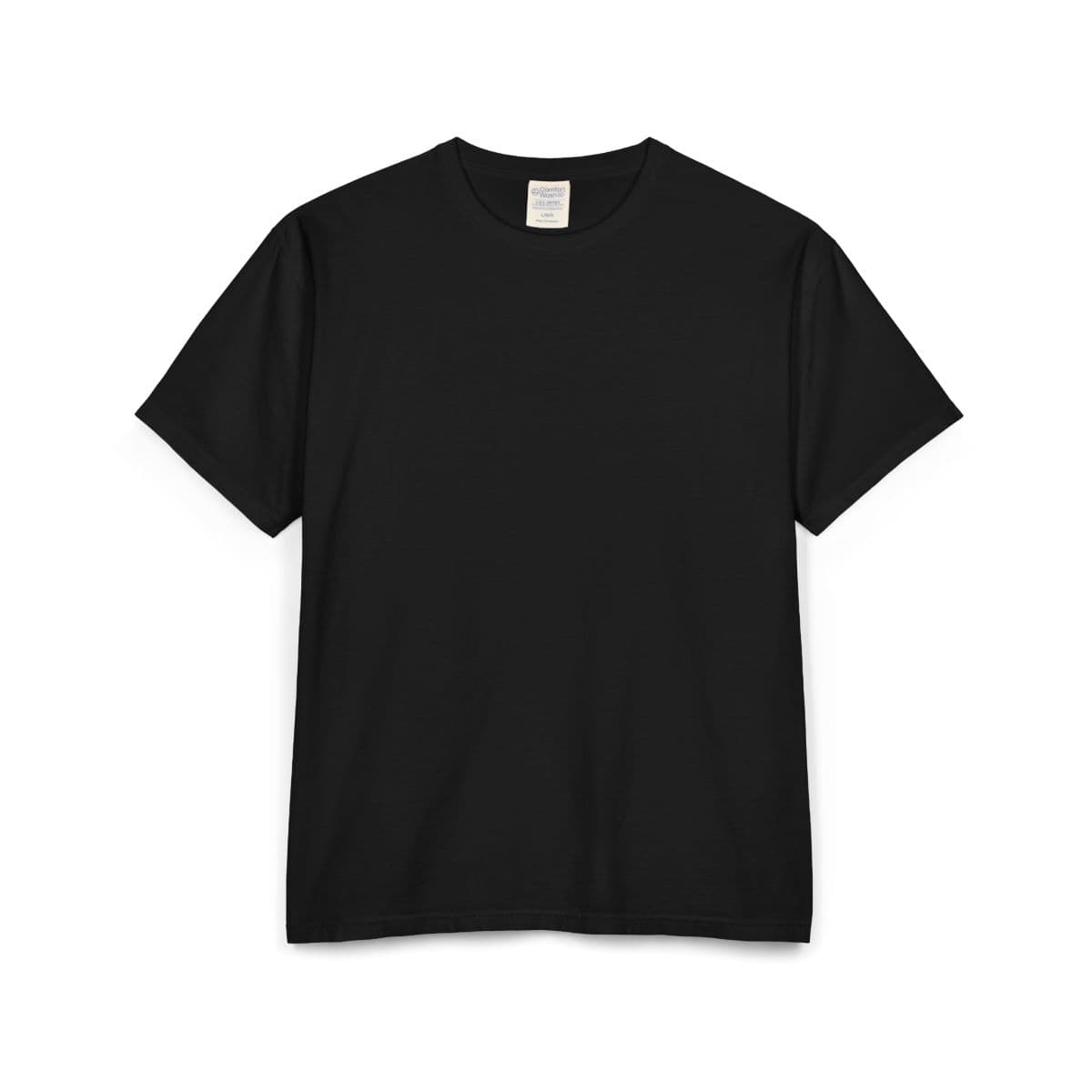 Plain black unisex comfortwash® garment-dyed t-shirt, front view