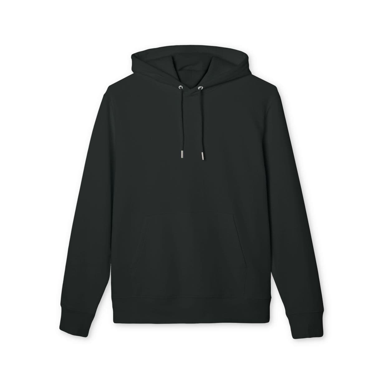 Plain black unisex cruiser 2.0 hoodie, front view
