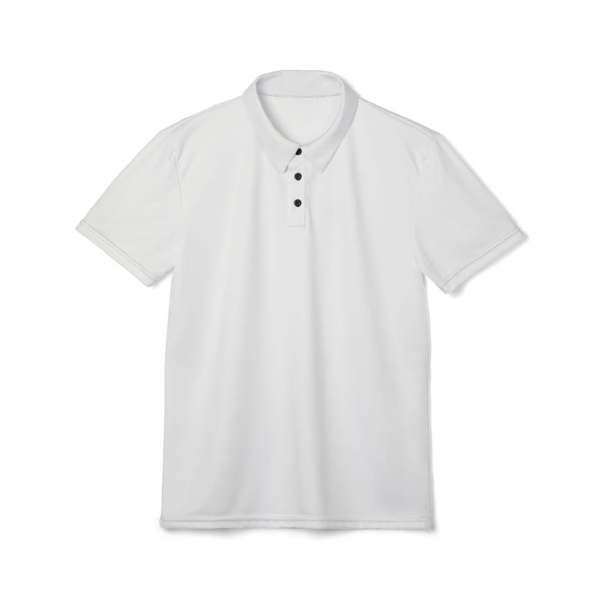 Plain black stitching unisex polo shirt (aop), front view