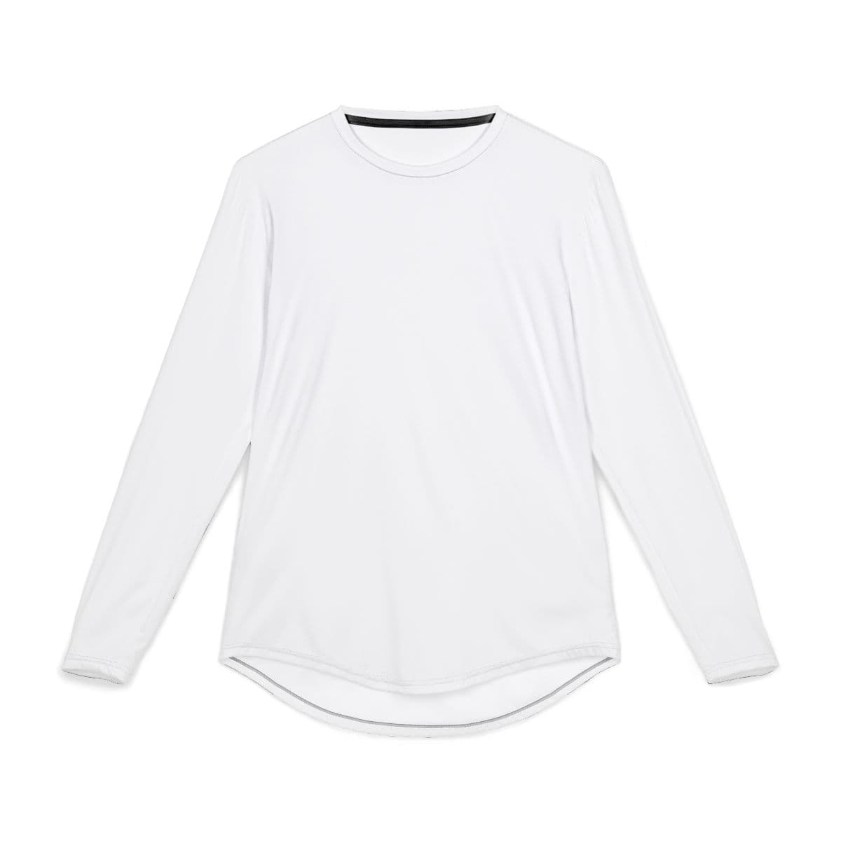 Plain black stitching men's uv protection long sleeve shirt (aop), front view
