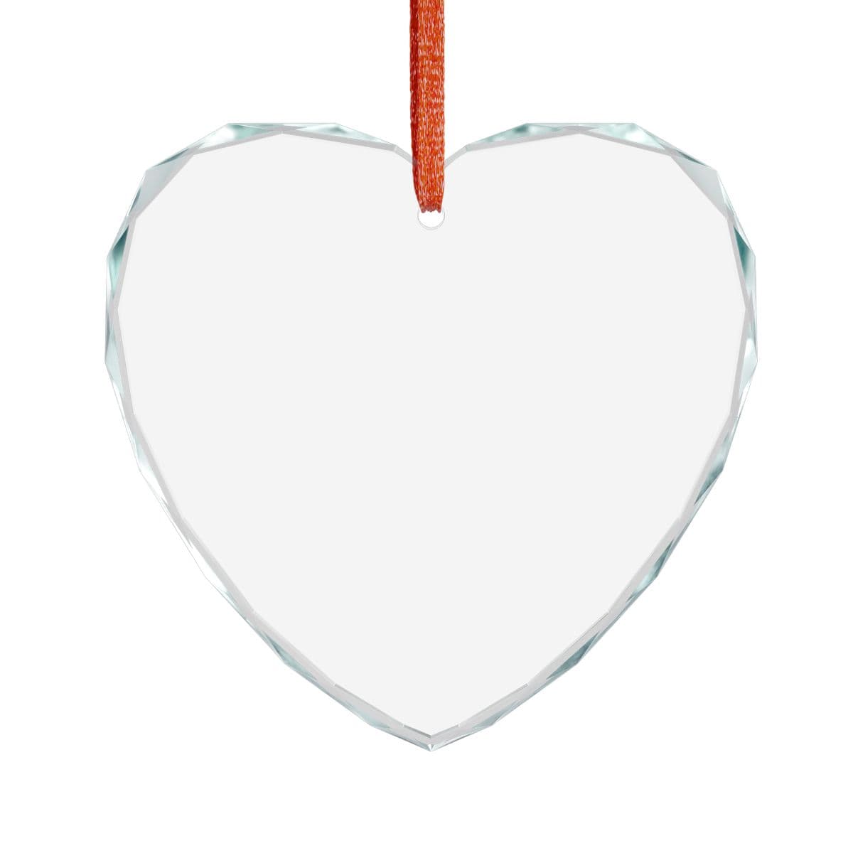 Plain crystal glass ornament, front view
