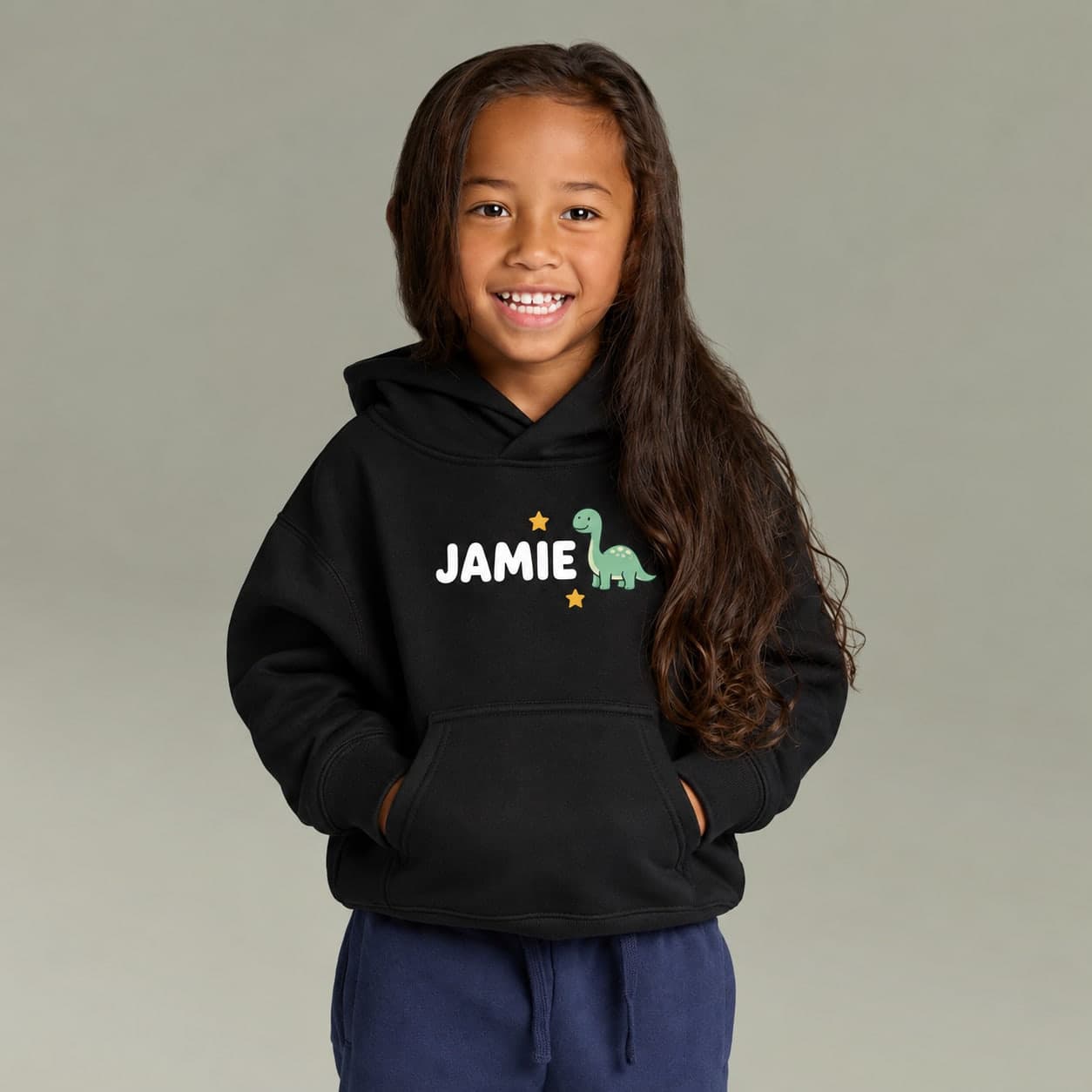 Custom Kids Relaxed Fit Hoodie with Your Photo or Text