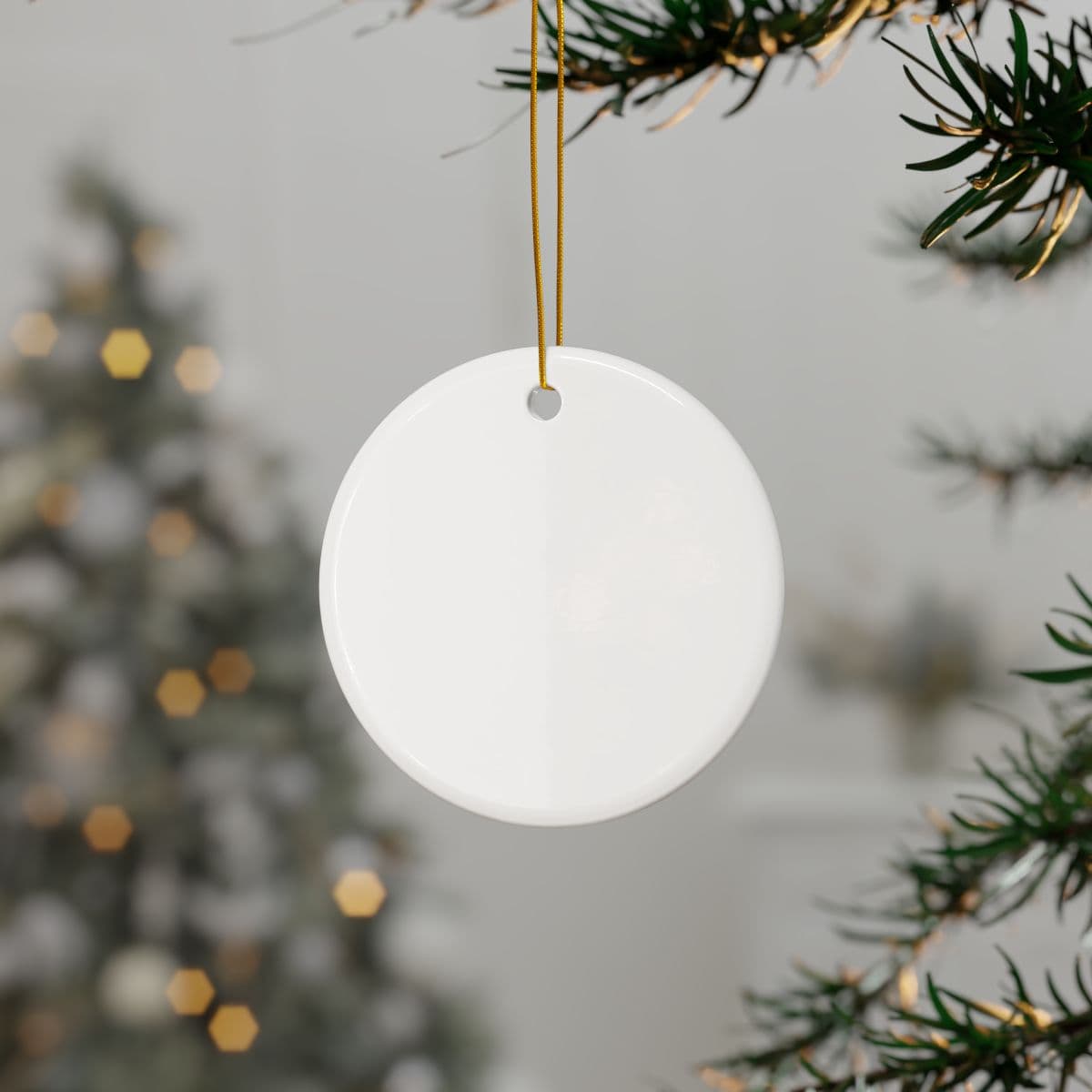 Custom Glossy Double-Sided Ceramic Ornament with Your Photo or Text