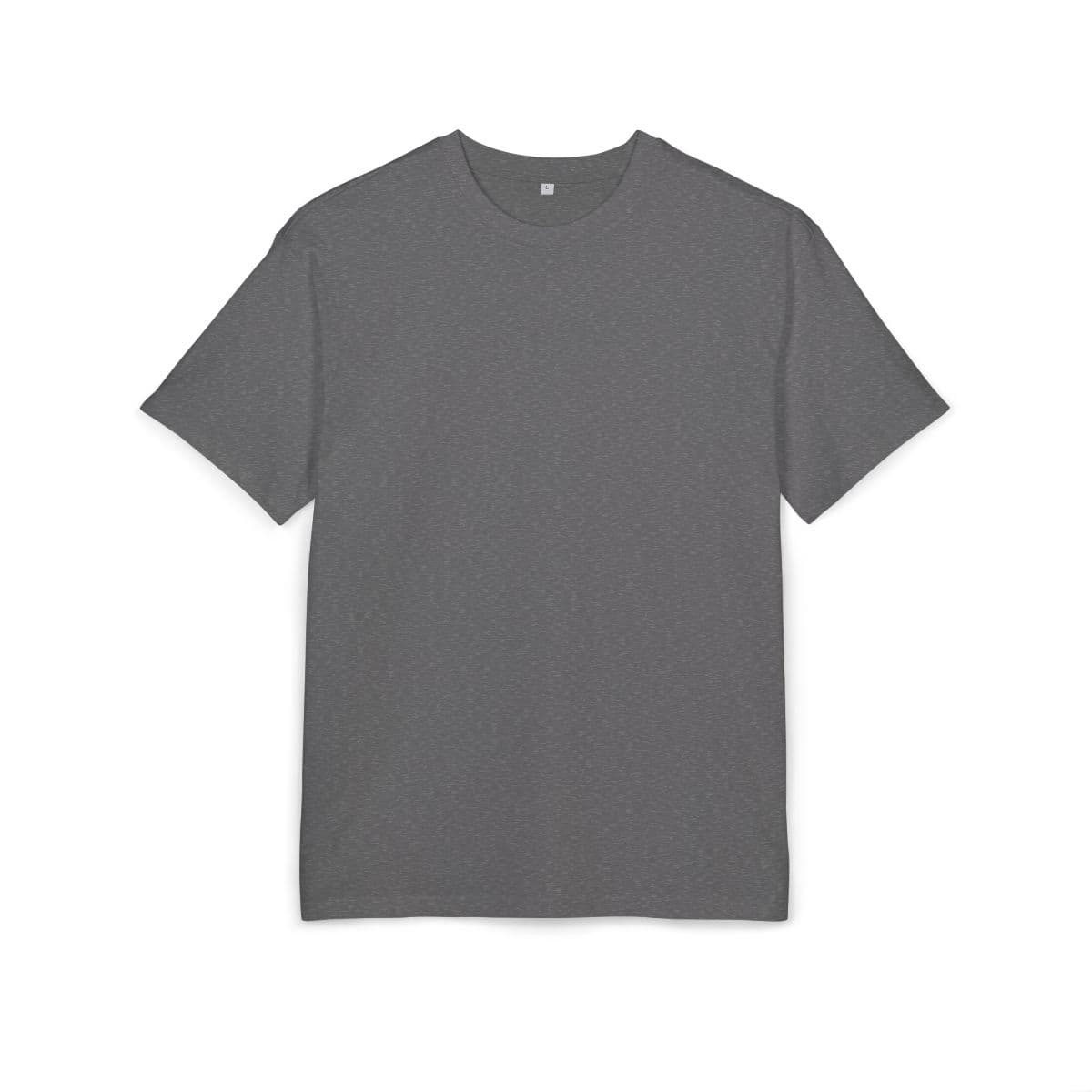Plain charcoal heather unisex heavy oversize tee, front view