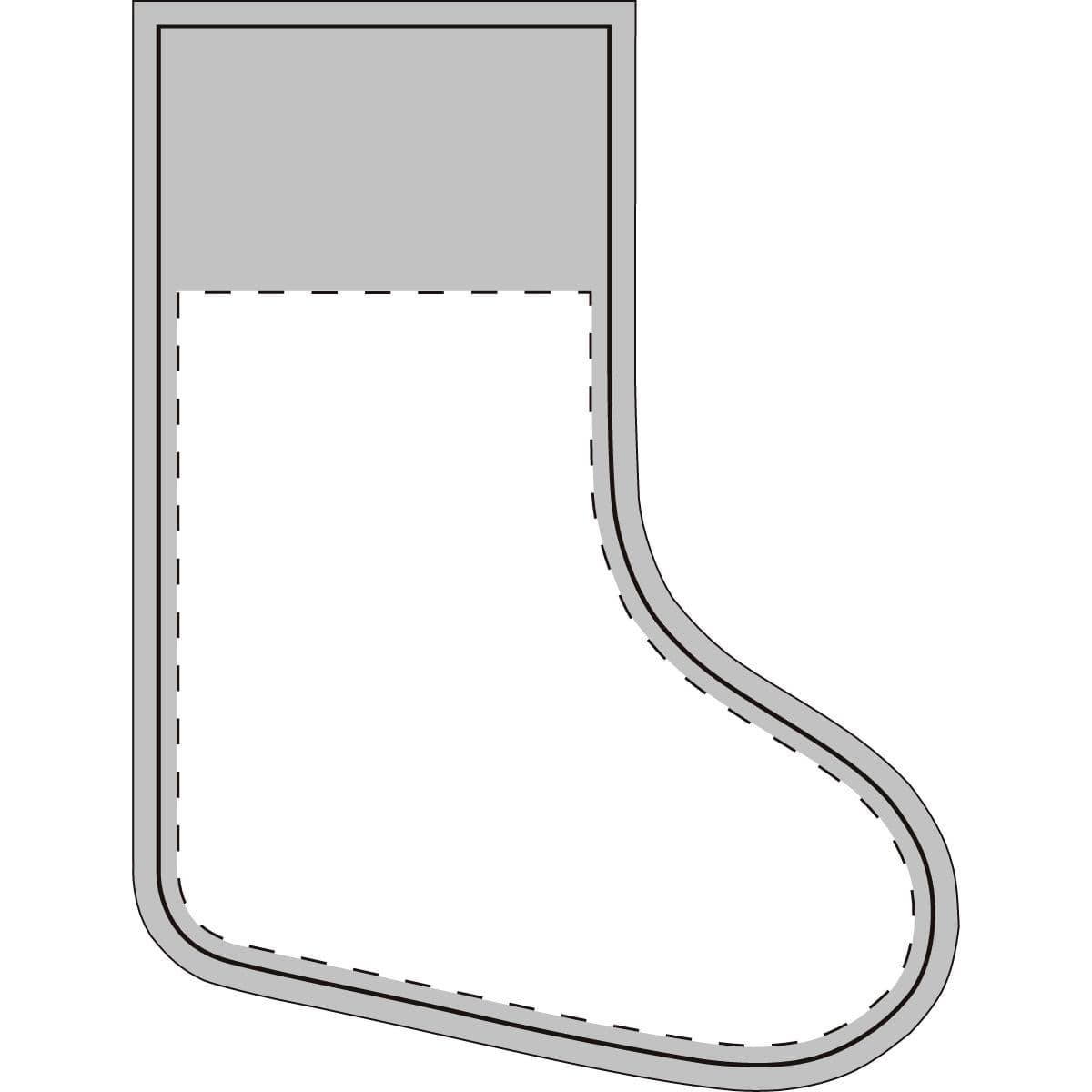 Plain christmas stocking (linen), front view