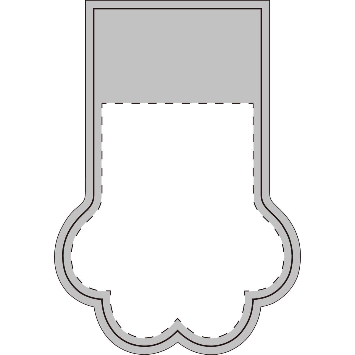 Plain christmas stocking (paw), front view