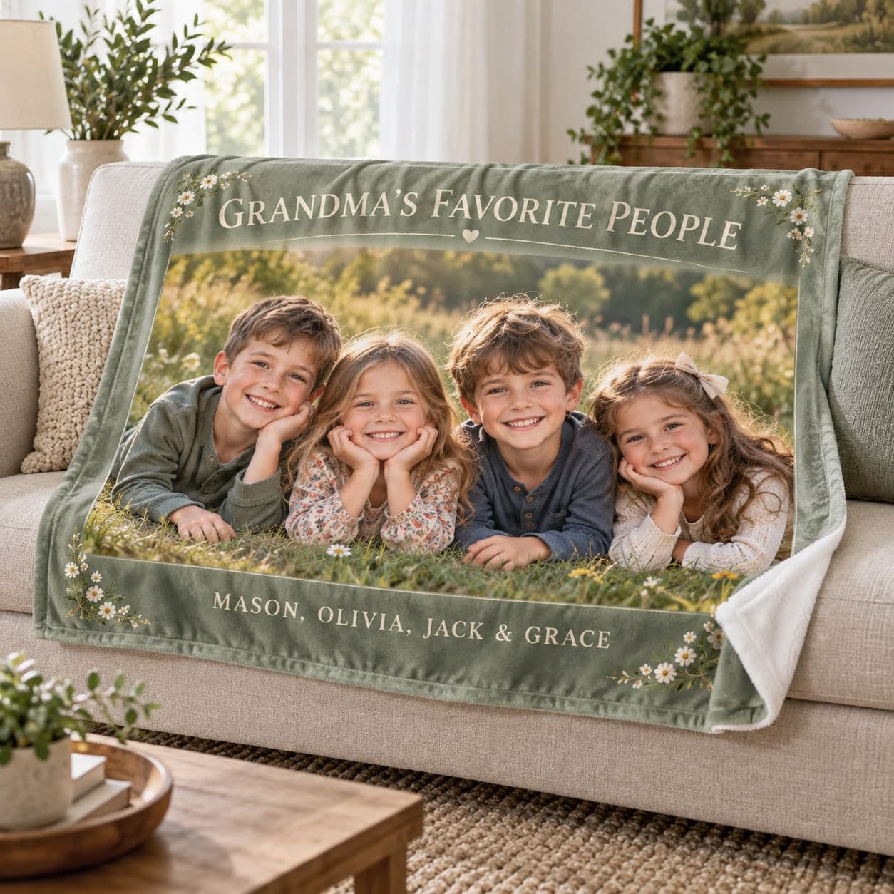 Custom Lightweight Velveteen Plush Blanket with Your Photo or Text