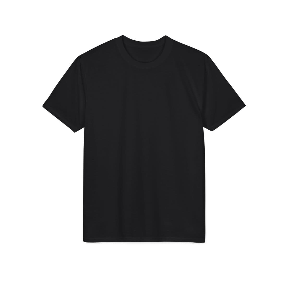Plain black performance® t-shirt, front view