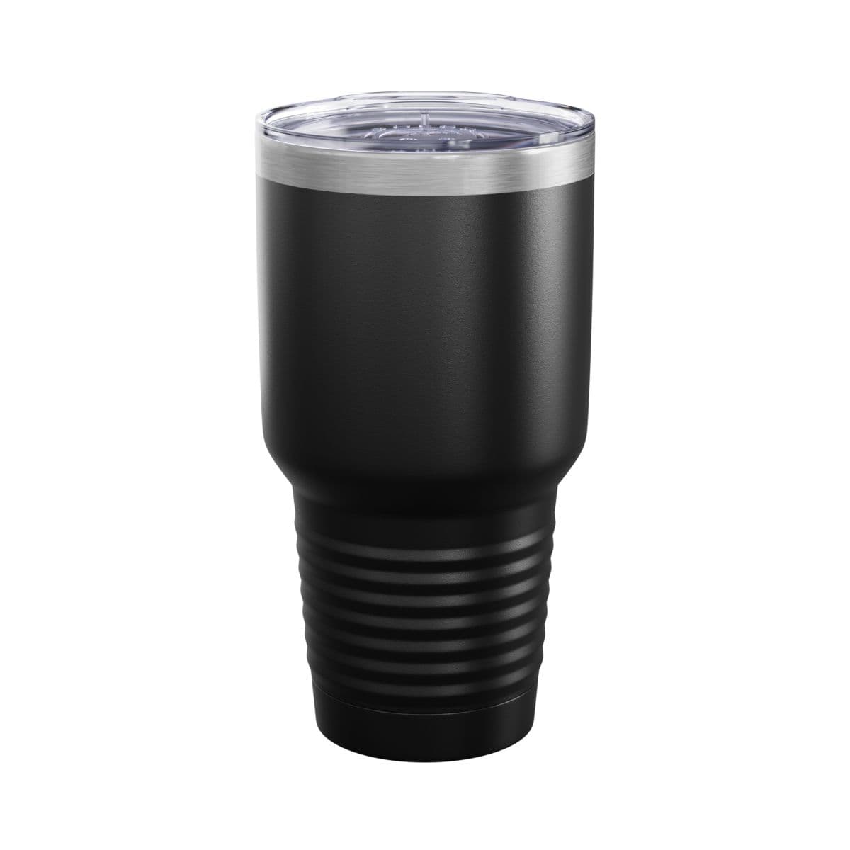 Plain black tundra tumbler, 30oz, front view
