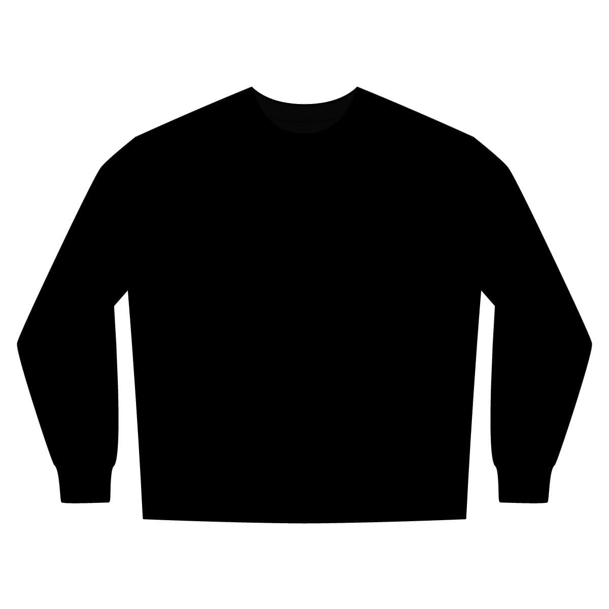 Plain black unisex urban crewneck sweatshirt, front view