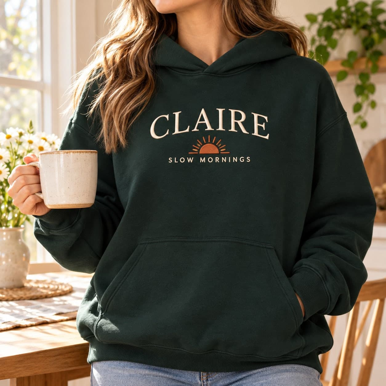 Custom Embroidered Relaxed Fit Fleece Hoodie with Your Logo or Text