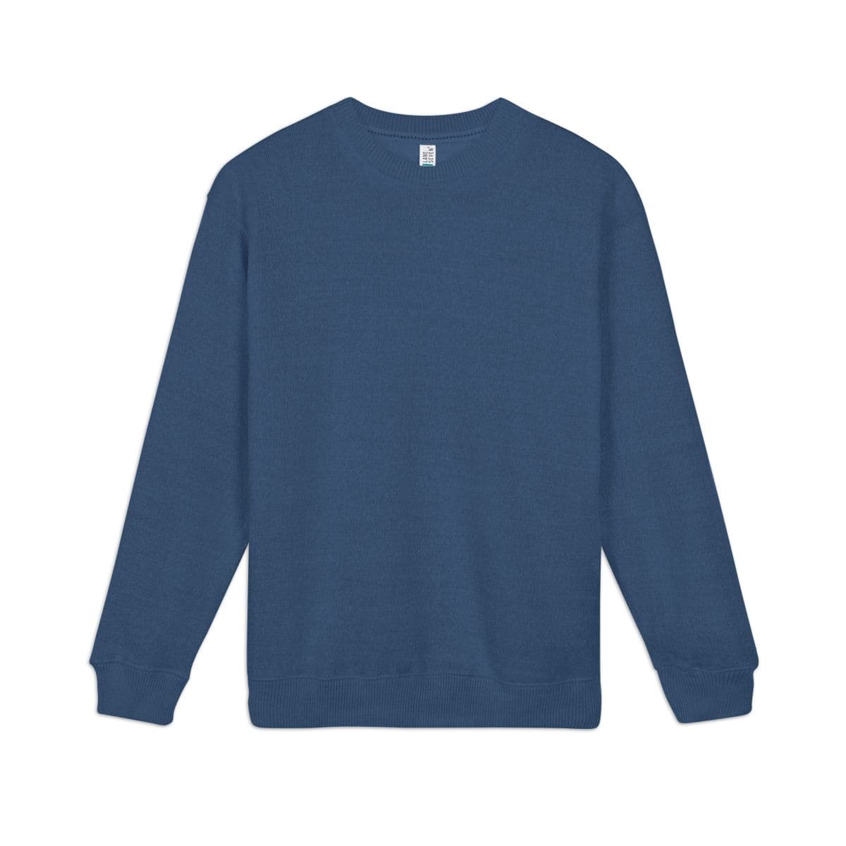 Plain navy blue unisex nantucket crewneck sweatshirt (embroidery), front view
