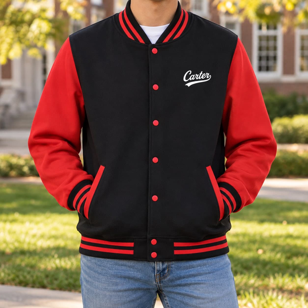 Custom Heavyweight Letterman Varsity Jacket with Your Photo or Text