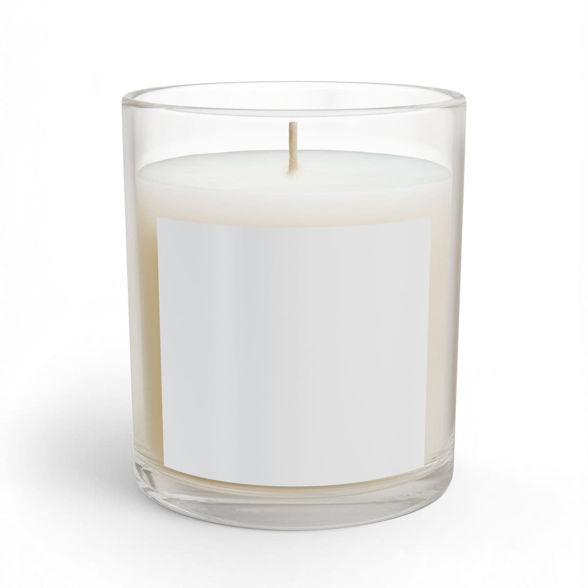 Plain clear glass candle, 11oz, front view