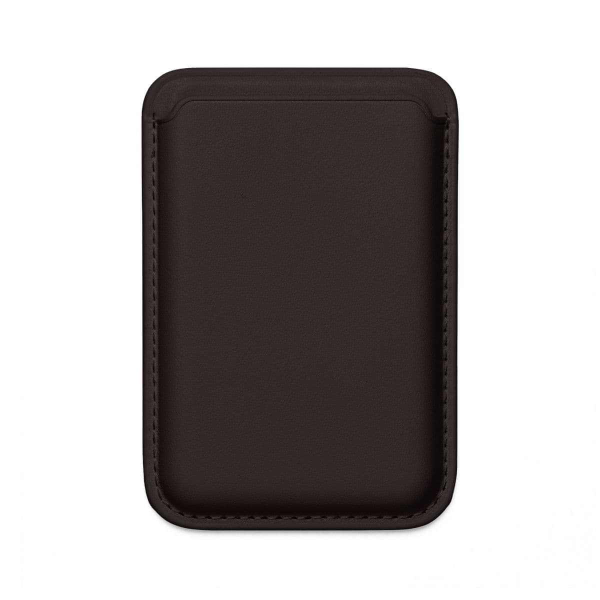 Plain black vegan wallet (magsafe® compatible), front view