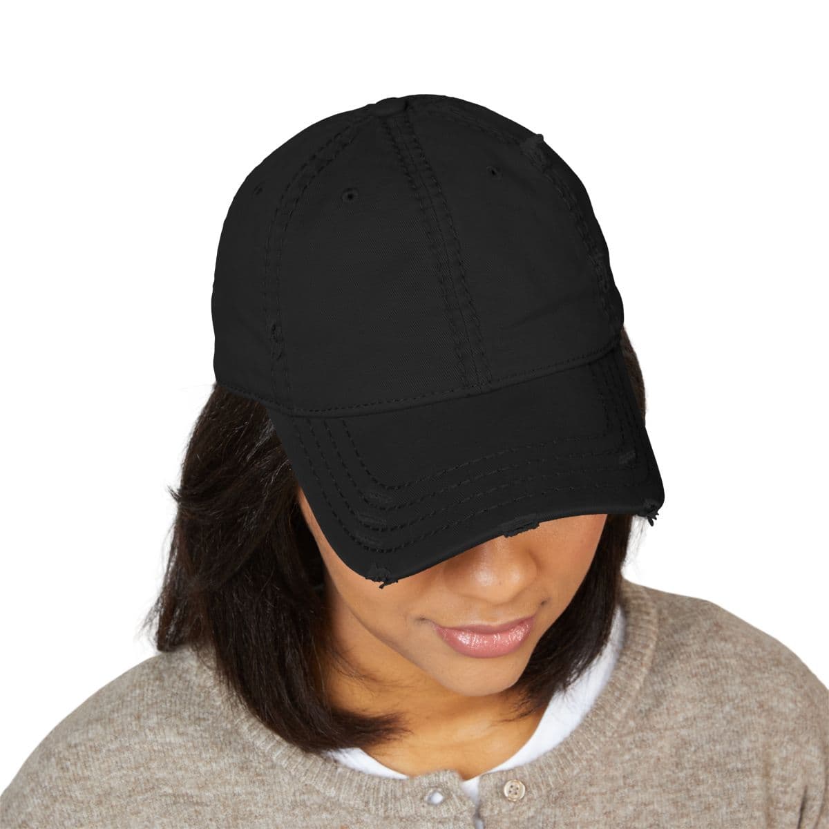 Cappellino dad hat personalizzato, effetto vissuto, con il tuo testo ricamato