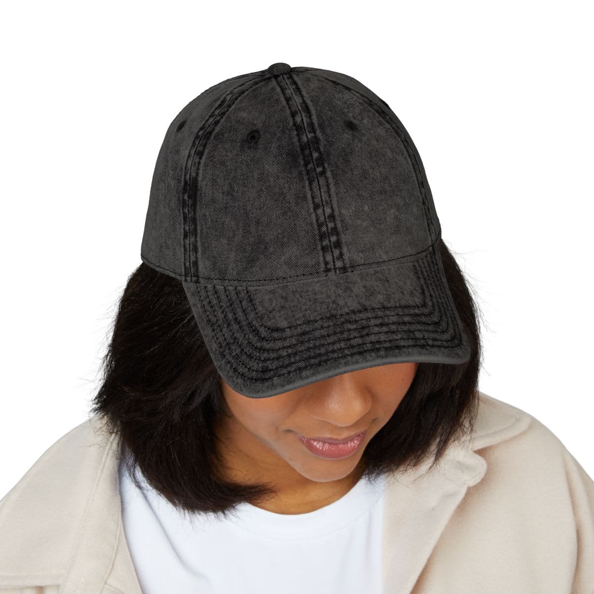 Custom Distressed Vintage Embroidered Cap with Your Logo or Text