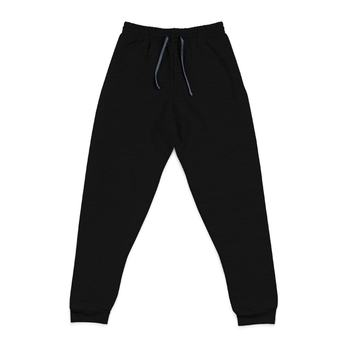 Plain black unisex joggers (embroidery), front view