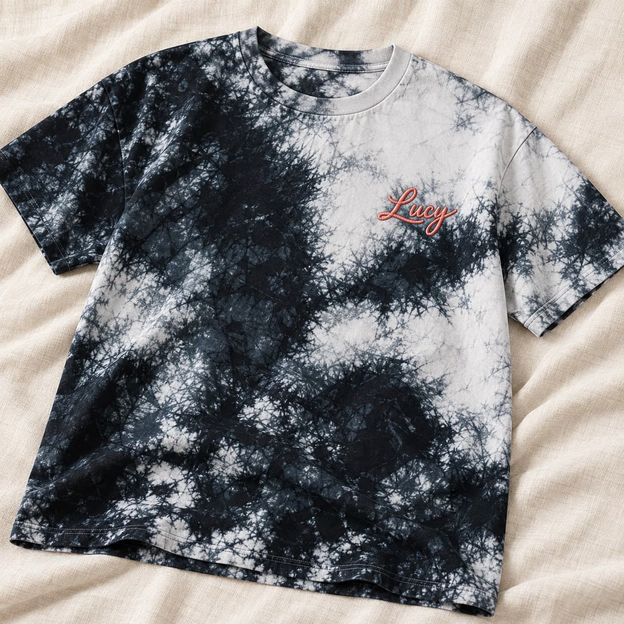 Custom Embroidered Oversized Tie-Dye T-Shirt with Your Logo or Text