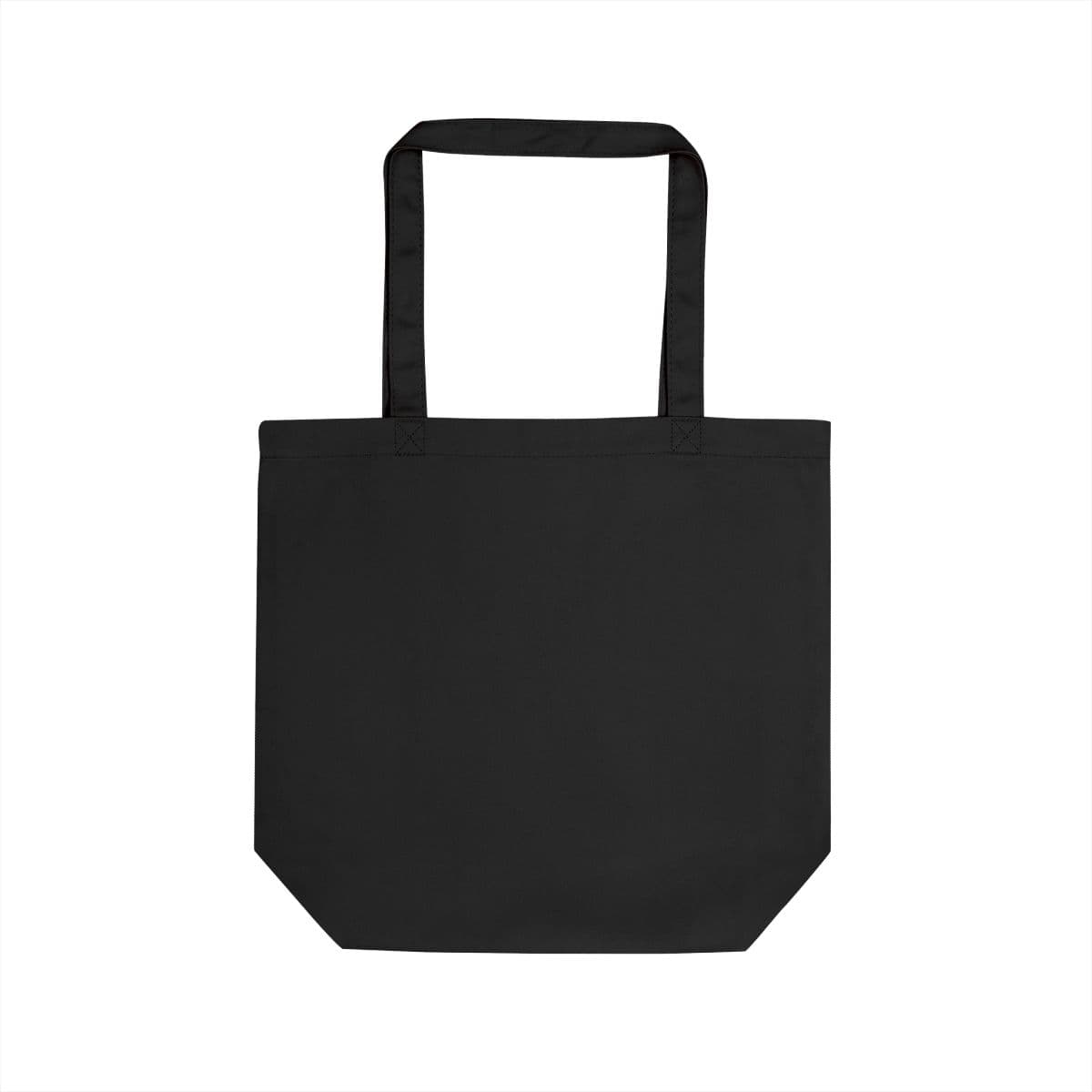 Plain black eco tote bag, front view