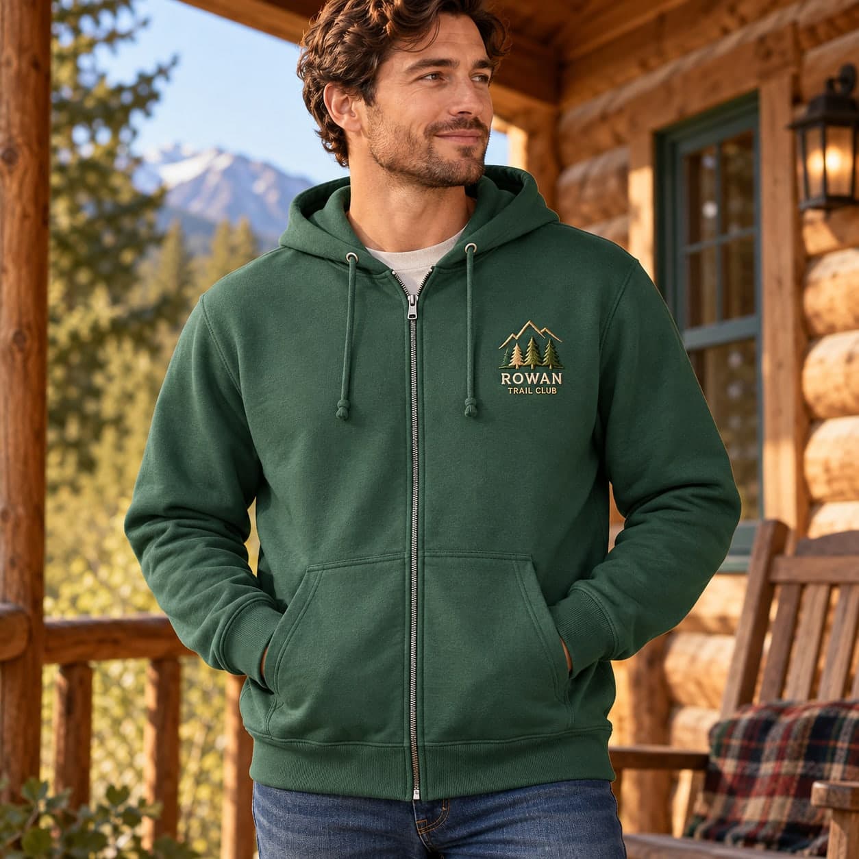 Custom Embroidered Unisex Fleece Zip-Up Hoodie with Your Logo or Text