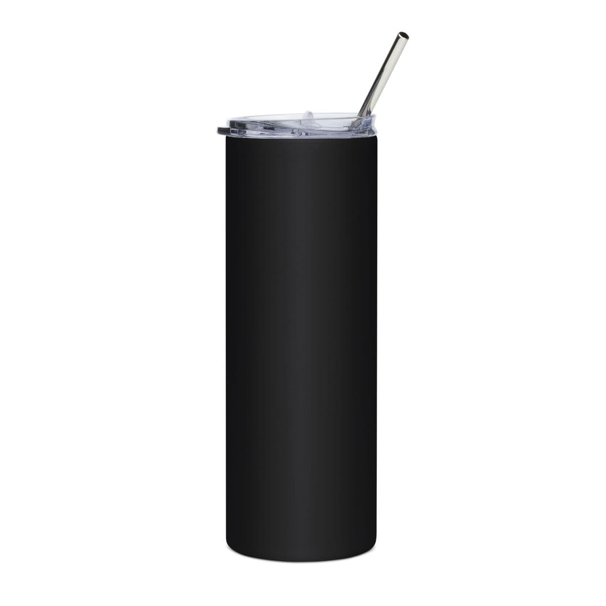Plain black stainless steel tumbler, 20oz, front view