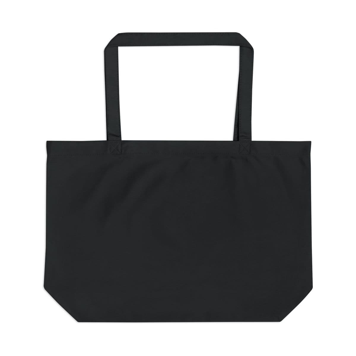 Plain black large eco tote, front view
