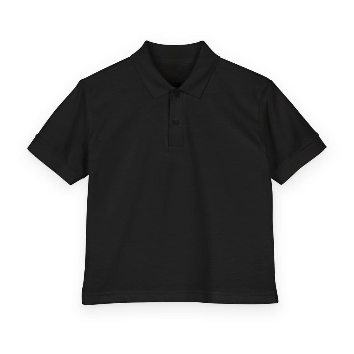 Plain black dryblend® youth jersey polo, front view