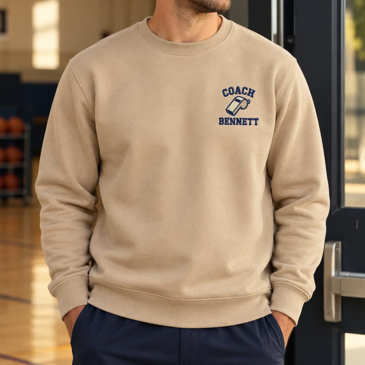 Custom Embroidered Fleece Crewneck Sweatshirt with Your Logo or Text