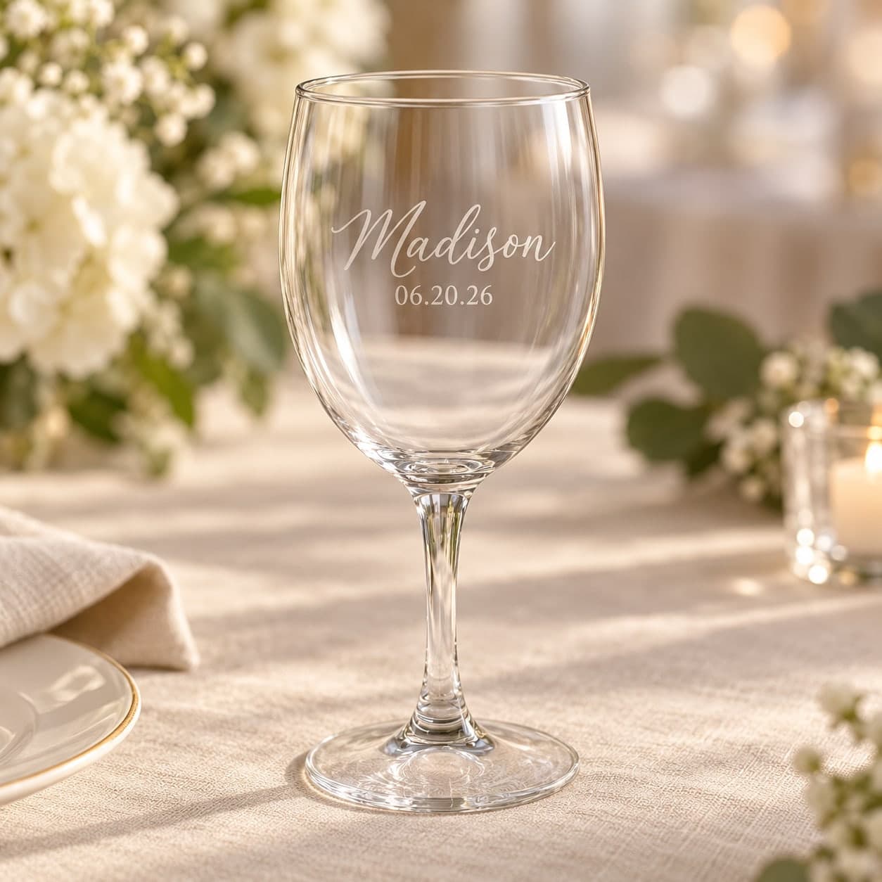 Custom Engraved 10.5 oz Wine Glass with Your Name or Logo