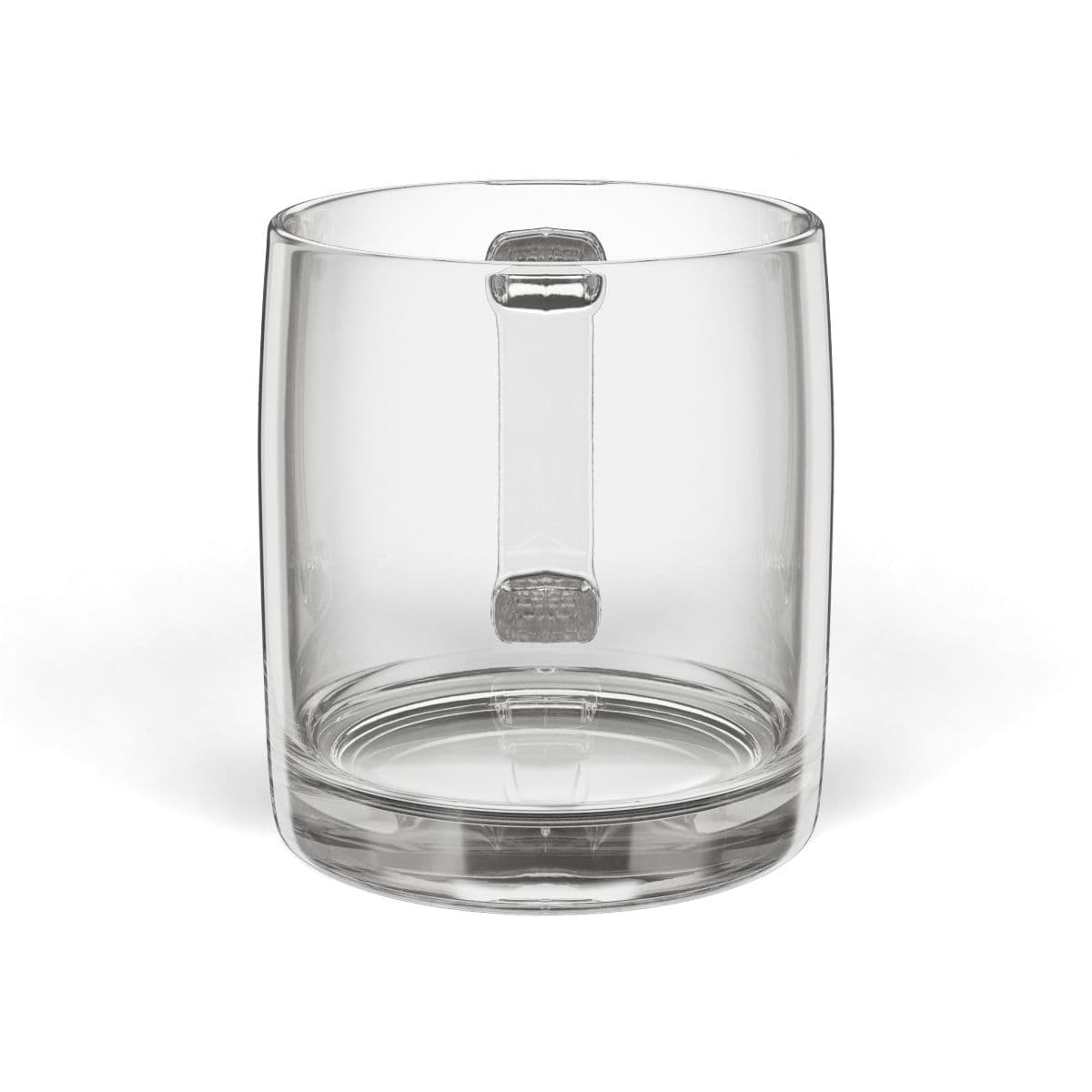 Plain glass coffee mug, 12.25oz (engraving), front view