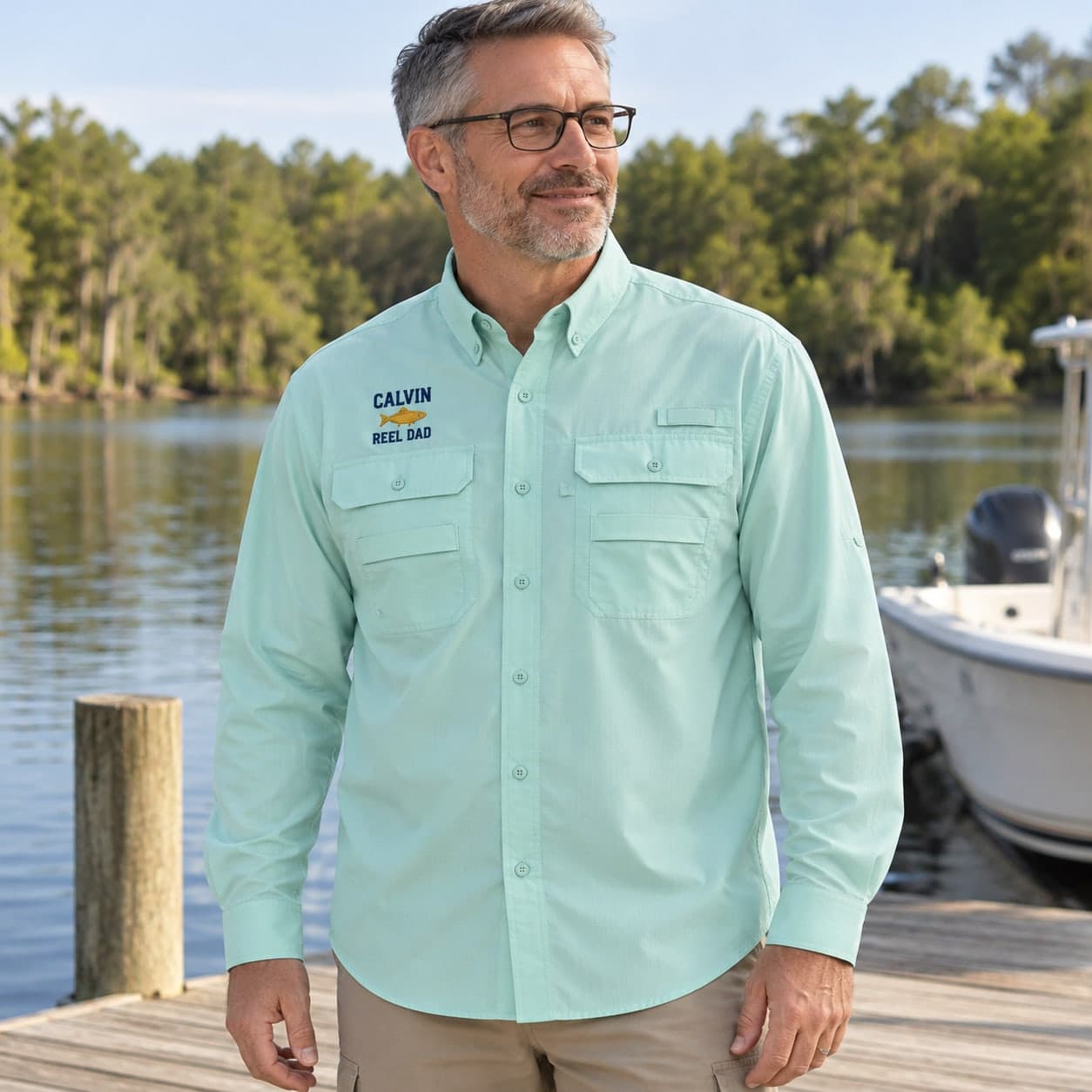 Custom Embroidered Men's Ripstop Fishing Shirt with Your Logo or Text