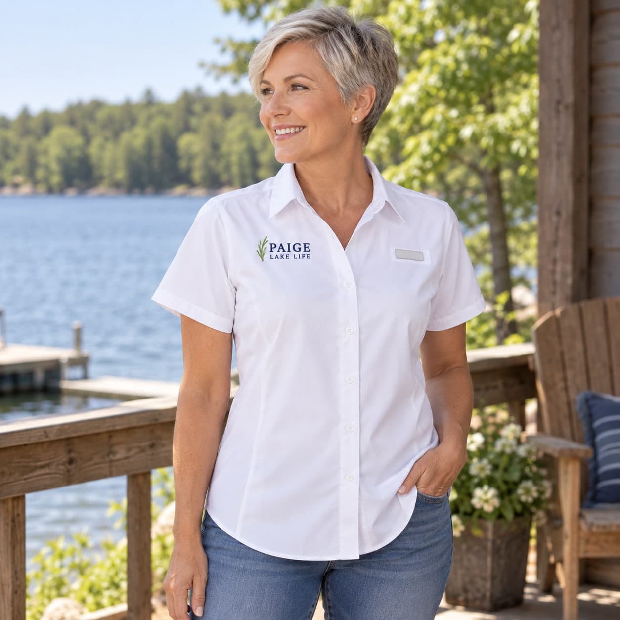 Custom Embroidered Women's Vented Fishing Shirt with Your Logo or Text