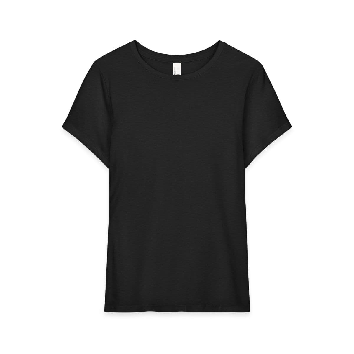 Plain black women’s perfect tri ® tee, front view
