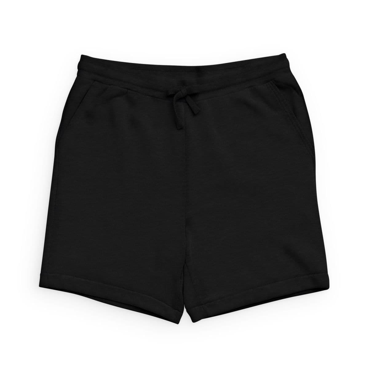 Plain black unisex sponge fleece sweatshort, front view