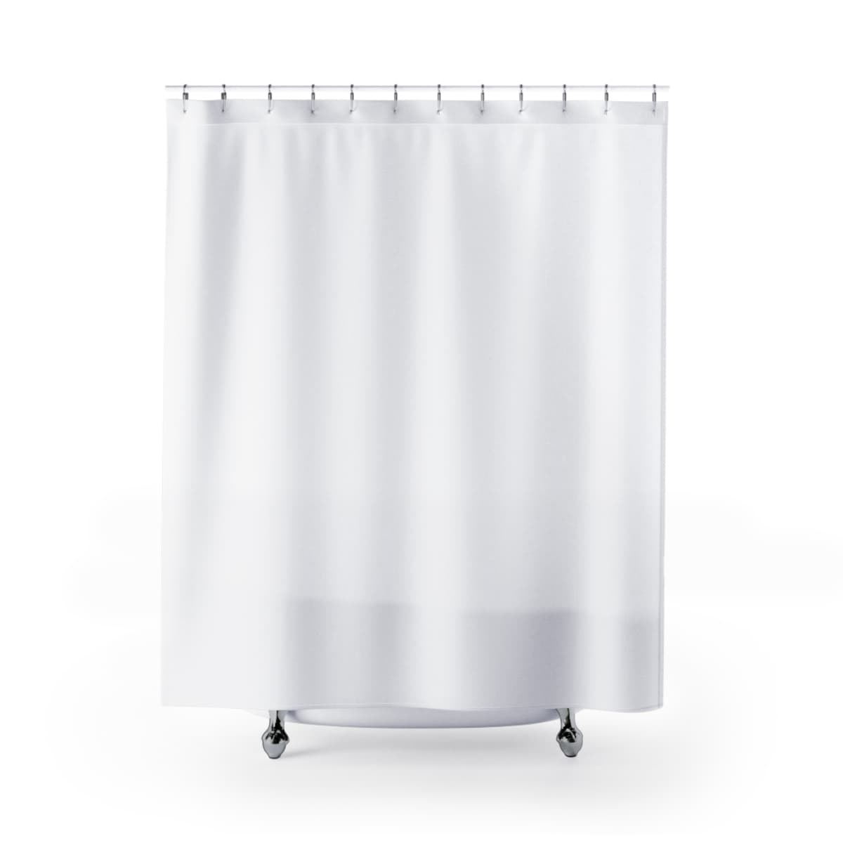 Plain shower curtains, front view
