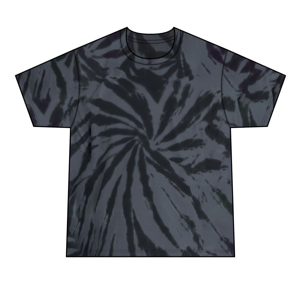 Plain black men's tie-dye tee, front view