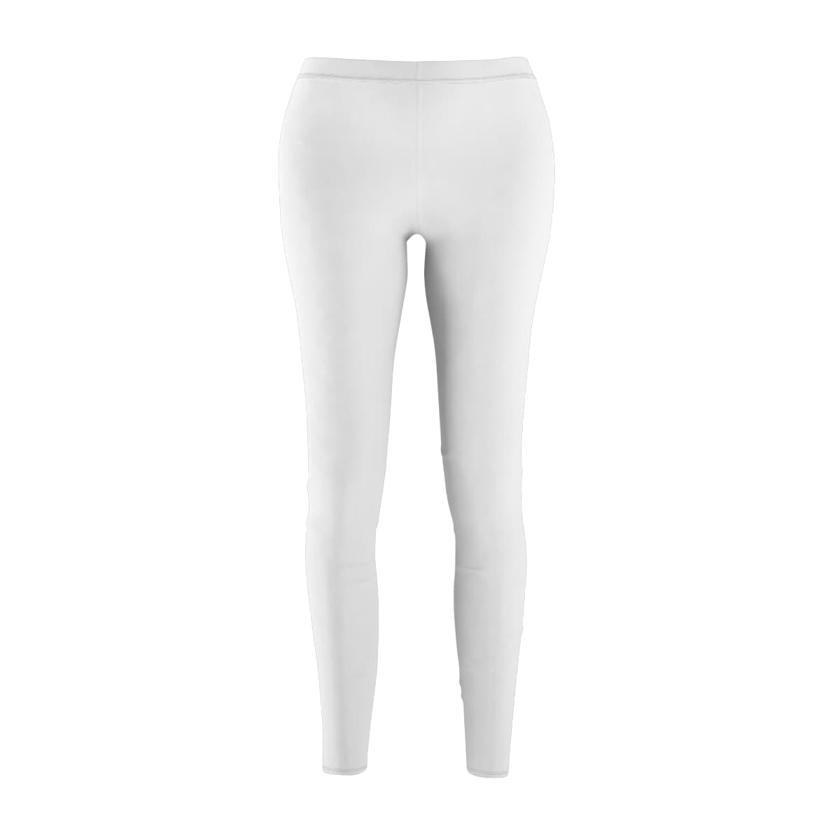 Plain white stitching women's cut & sew casual leggings (aop), front view