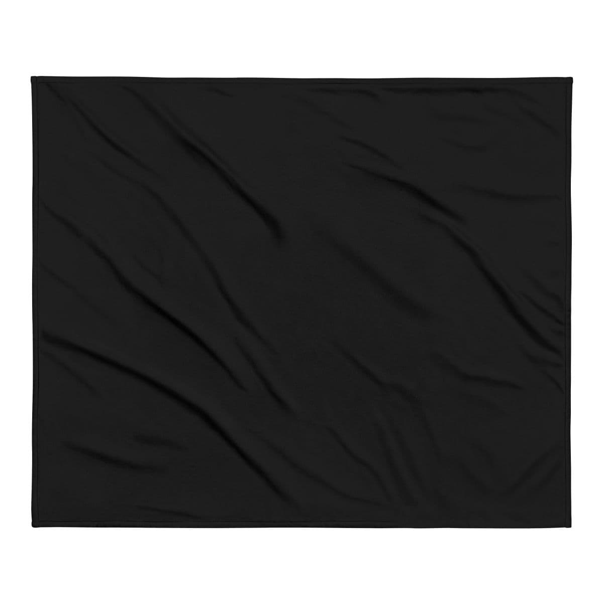Plain black premium sherpa blanket (embroidery), front view