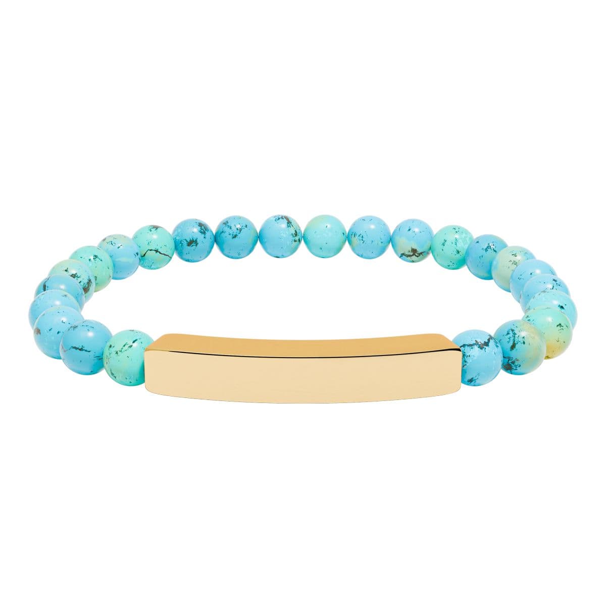 Custom Beaded Bracelet with Your Name, Engraved Bar