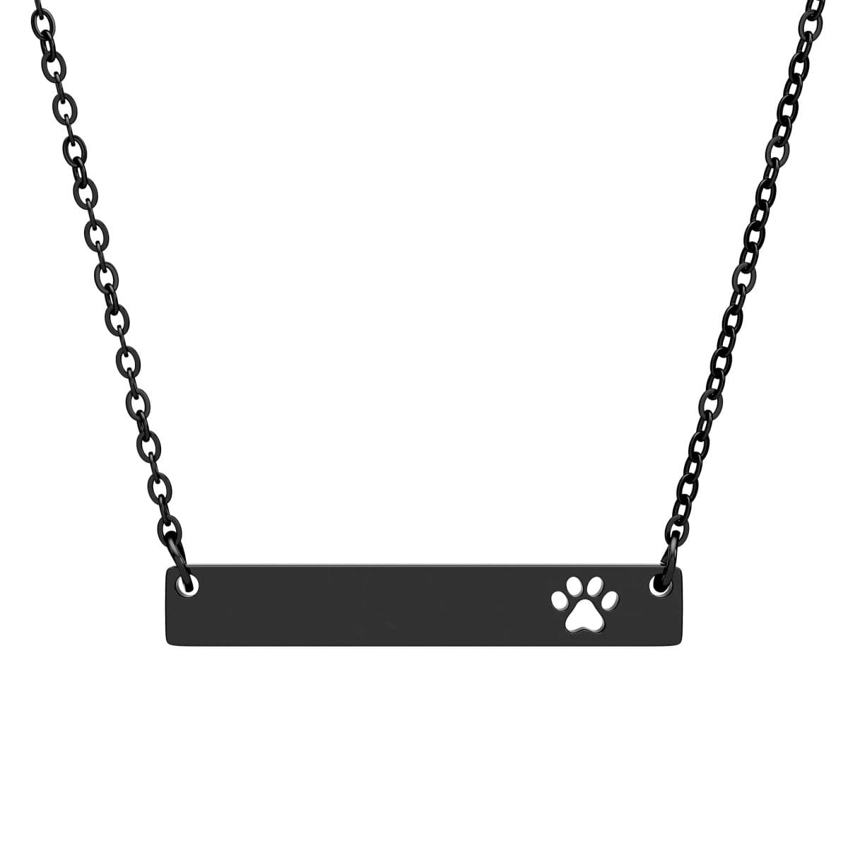 Custom Paw Print Necklace, Engraved with Your Pet's Name