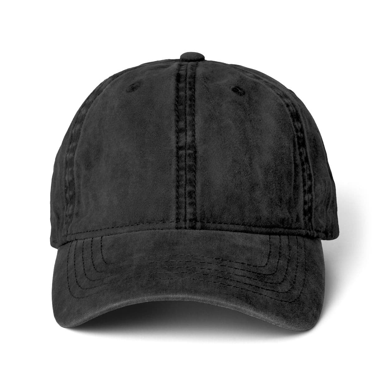 Plain black / leopard women's pigment-dyed cap with fashion undervisor (embroidery), front view