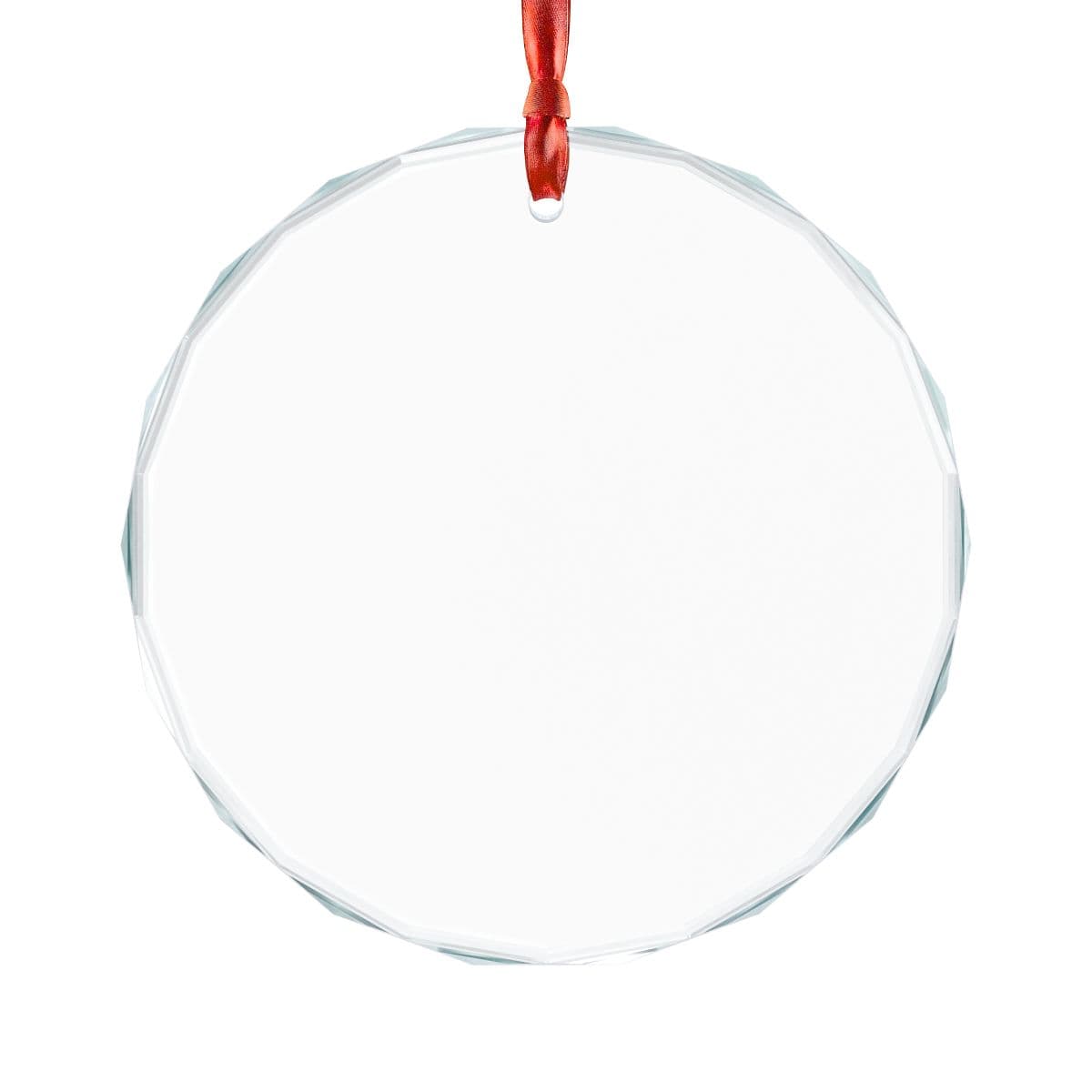 Plain crystal glass ornament (engraving), front view