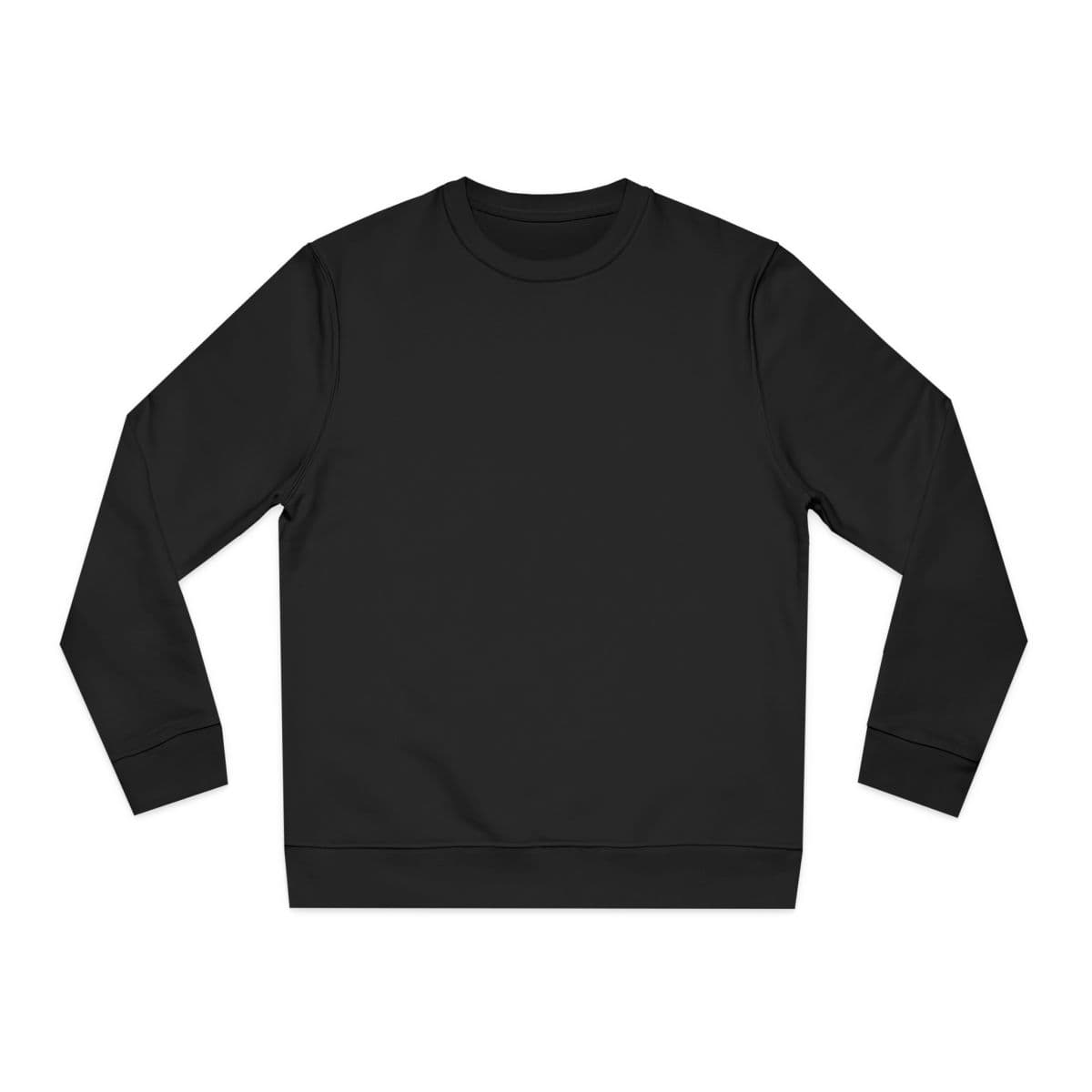 Plain black unisex organic changer 2.0 sweatshirt, front view