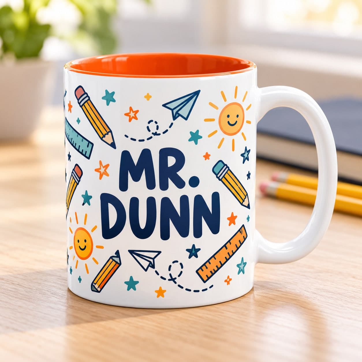 Custom Two-Tone Colored Interior Accent Mug with Your Photo or Text