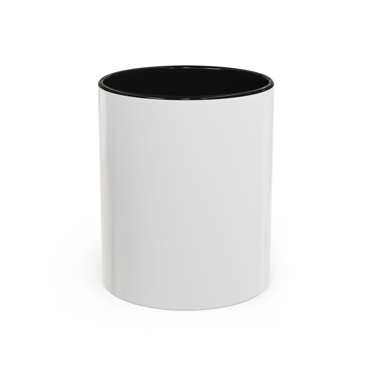 Plain black two-tone accent mug (11oz, 15oz), front view